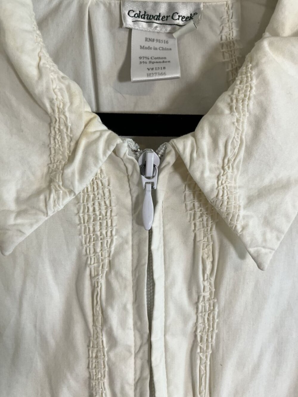 Coldwater Creek Neutral Embroidery Jacket Cream 2X Boho Indie Classic Chic Artsy - Picture 9 of 10